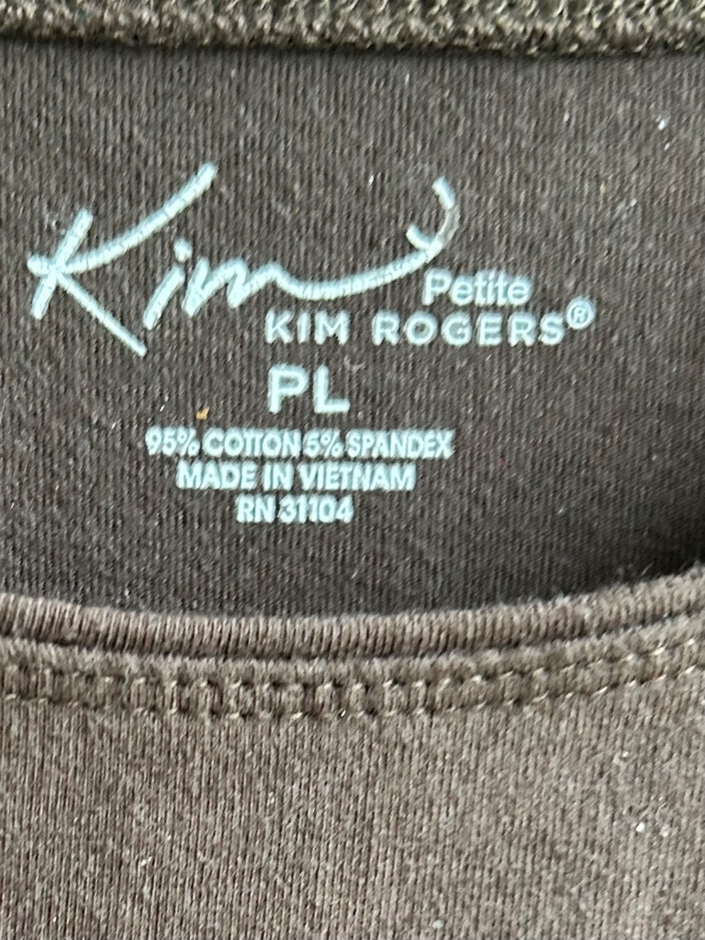 Kim by Kim Rogers 3/4 Sleeve Crew Neck Cotton Tee Shirt PL - Picture 3 of 4